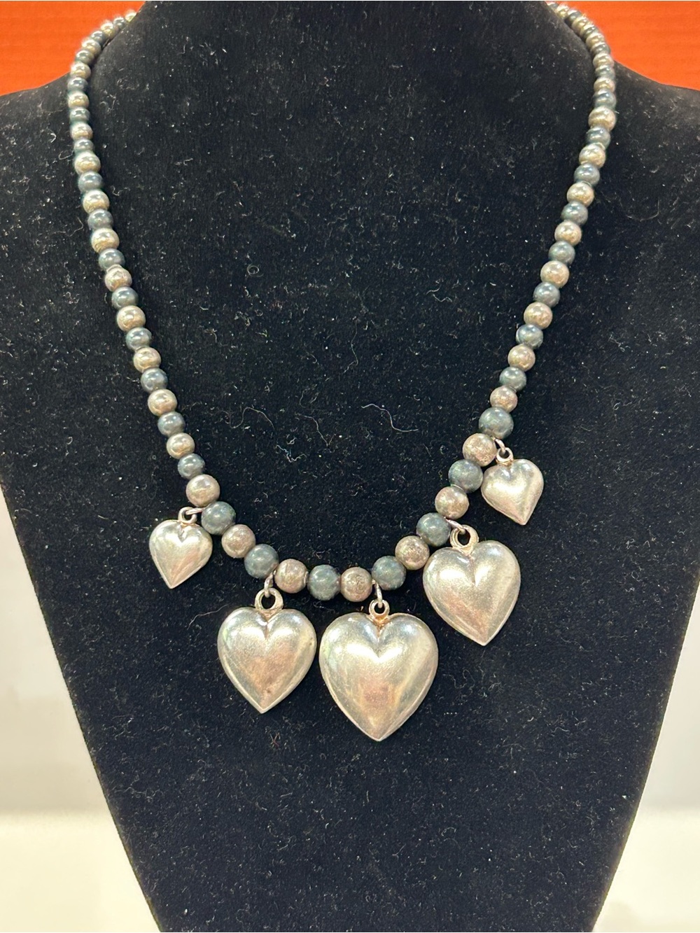 Fabulous vintage 925 Sterling Silver Italian choker length necklace